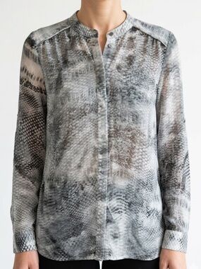 Jennifer Lopez Snake Sheer Blouse‎ – Size S | Y2K Glam | Back Cut Out
